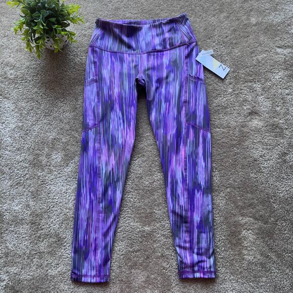 NWT Z by Zella High Waist 7/8 Purple Multi-Incline Print Leggings Size: Small - Picture 1 of 10
